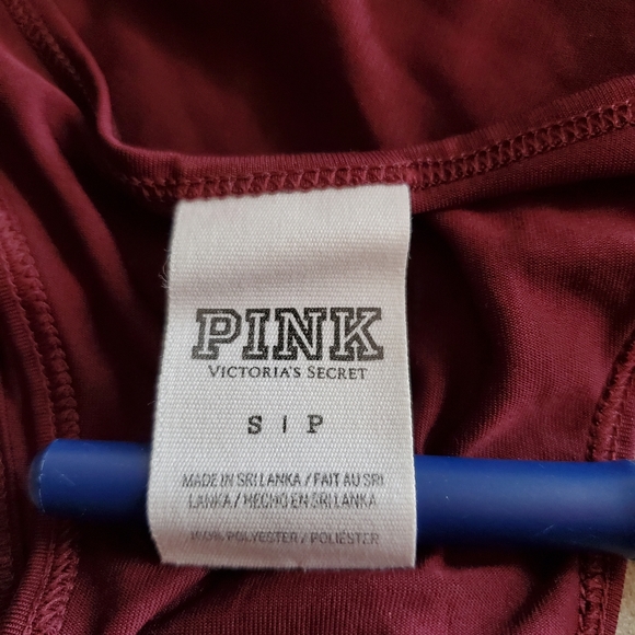 Victoria's Secret Pink burgundy racerback tank top Women's size small - Picture 6 of 7